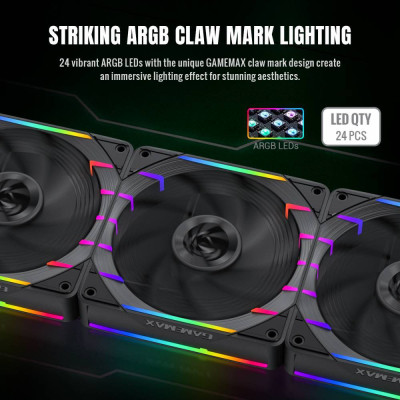 Кулер для корпуса Gamemax Tornado T12 ARGB Винница - изображение 8