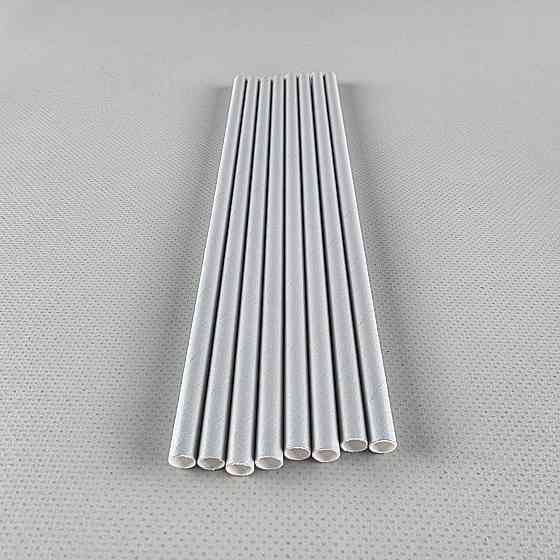 Соломка трубочка паперова Ø 5 мм 20 см Срібляста, 25 шт. (1 пачка) Харків