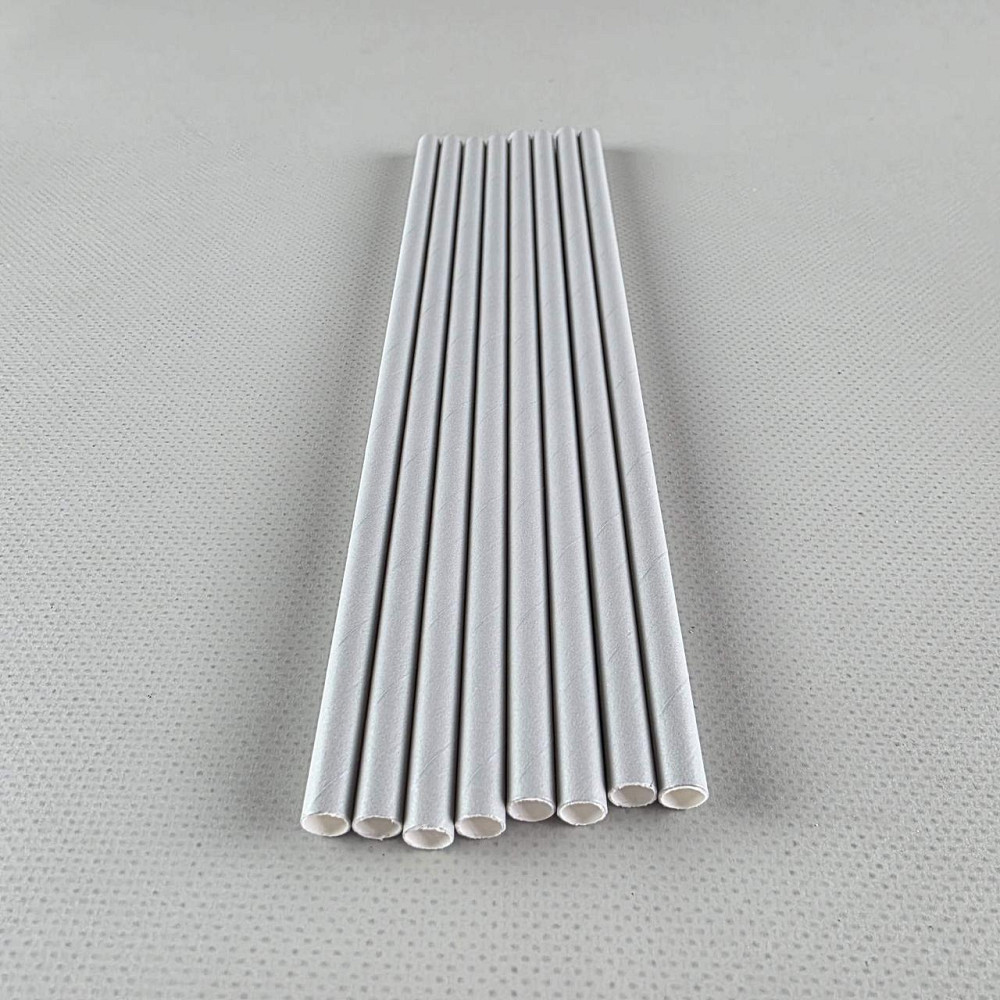 Соломка трубочка паперова Ø 5 мм 20 см Срібляста, 25 шт. (1 пачка) Харків - фото 1