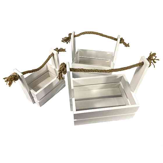 Набор садовых ящиков для цветов или хранения вещей 3 шт, большой 26х18х10, средний 21х15х10, малый 16.5х12х10 Каменец-Подольский