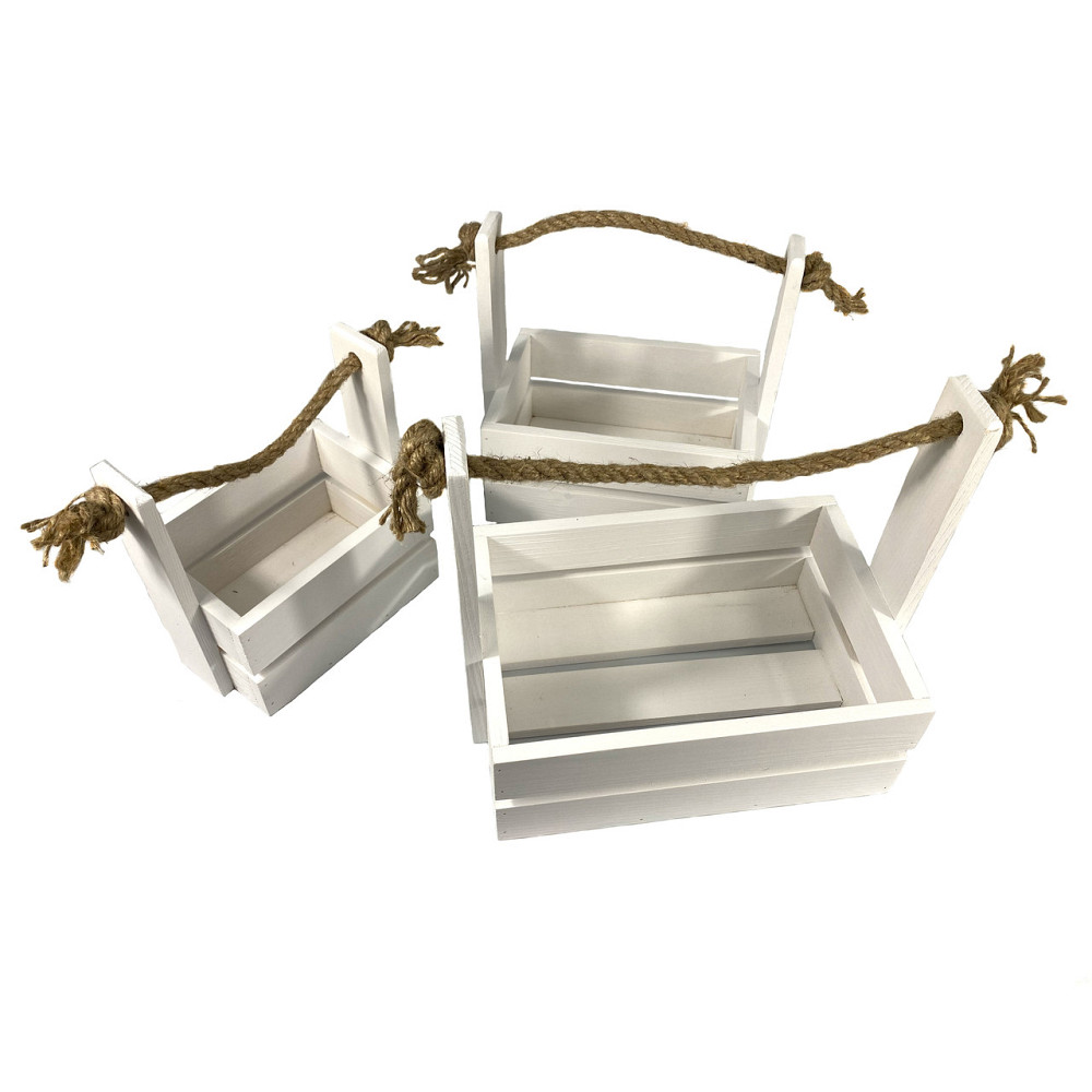 Набір садових ящиків для квітів або зберігання речей 3 шт, великий 26х18х10, середній 21х15х10, малий 16.5х12х10 Білі Кам'янець-Подільський - фото 2