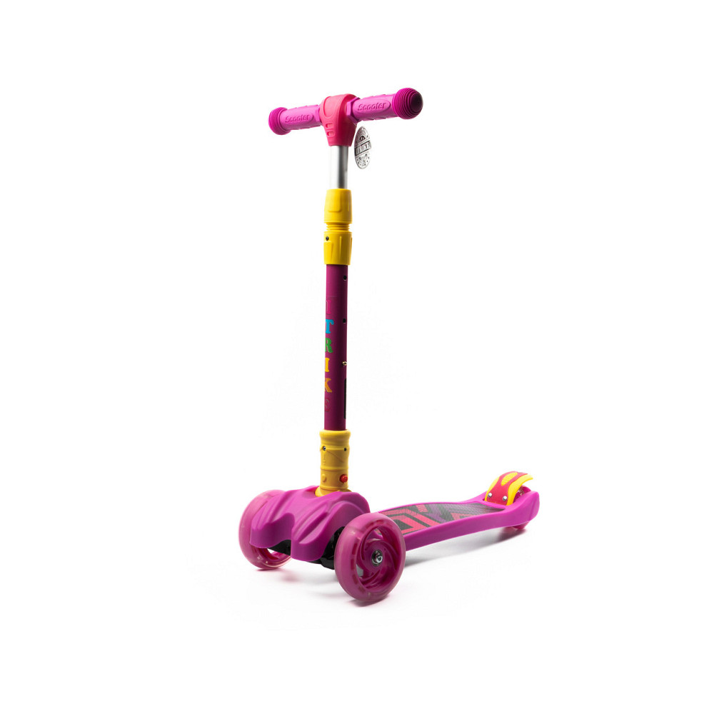 Самокат детский трехколесный складной iTrike Maxi JR 3-060-11-P с подсветкой колес Розовый Каменец-Подольский - изображение 2