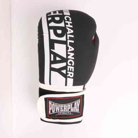 Боксерские перчатки PowerPlay 3086 Matt Challenger 10 унций (Черно-Белые) Луцк