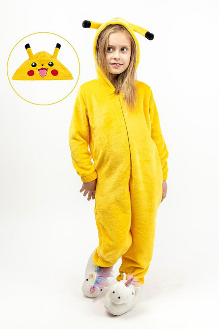 Кигурумі дитячий та юний "Пикачу", комбінезон домашня на блискавкитоп 152 Київ - фото 1