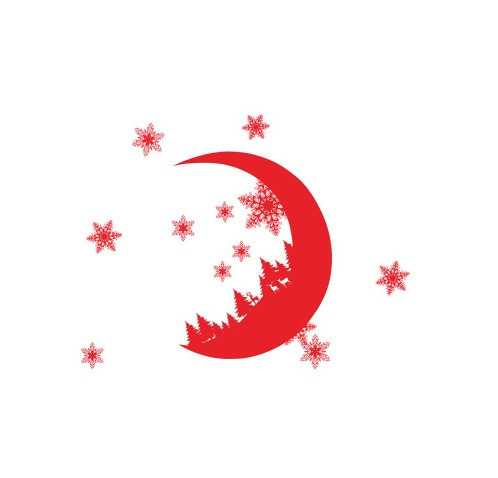 Новогодняя наклейка Луна 35 на 25 см красный Киев - изображение 7