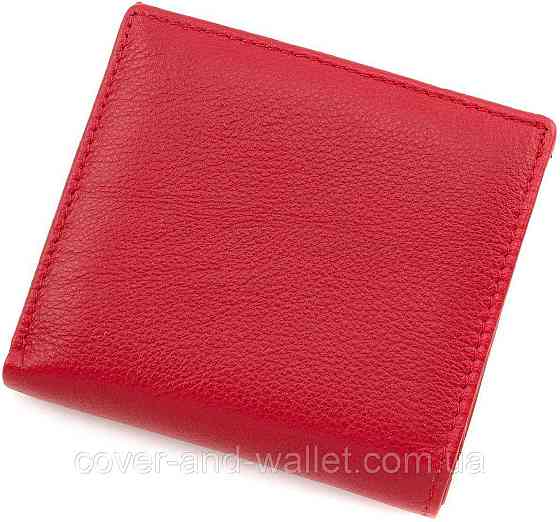 Маленький жіночий шкіряний гаманець із зручною монетницею червоного кольору ST 219 Київ