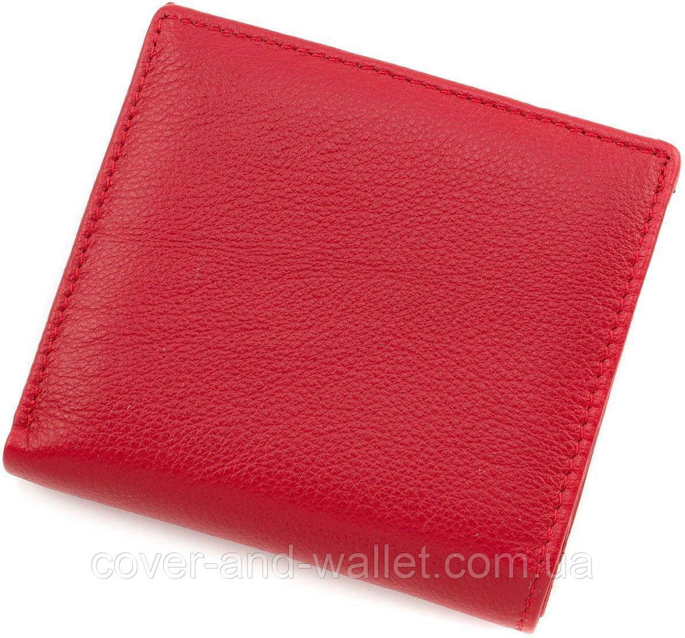 Маленький женский кожаный кошелек с удобной монетницей красного цвета ST 219 Киев - изображение 2