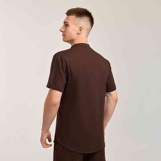 Чоловіча сорочка з коротким рукавом шоколадна Pobedov Molodist' Київ