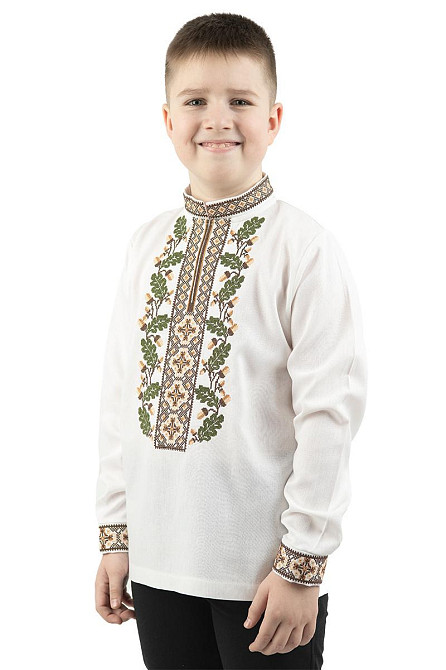 Вишиванка для хлопчиків, лляна, біла, топ Київ - фото 1