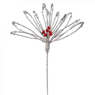 Прикраса декоративна YES! Fun Срібна квітка 60 см (974725) Вінниця