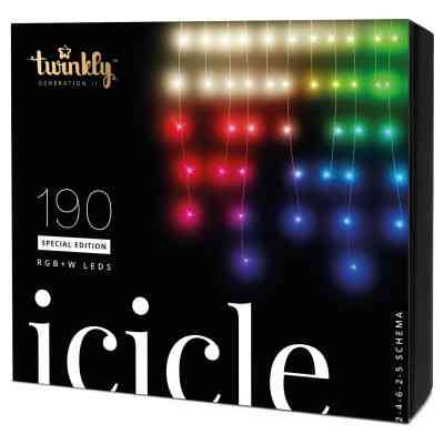 Гірлянда Twinkly Smart LED Icicle RGBW 190, BT+WiFi, Gen II, IP44 кабель проз (TWI190SPP-TEU) Вінниця