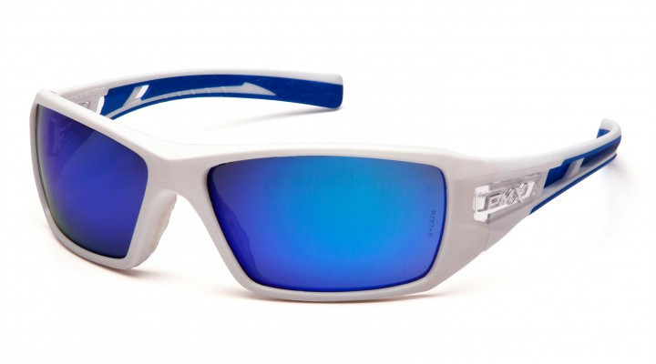 Окуляри захисні Pyramex Velar White (ice blue mirror) дзеркальні сині в білій оправі Запоріжжя - фото 1
