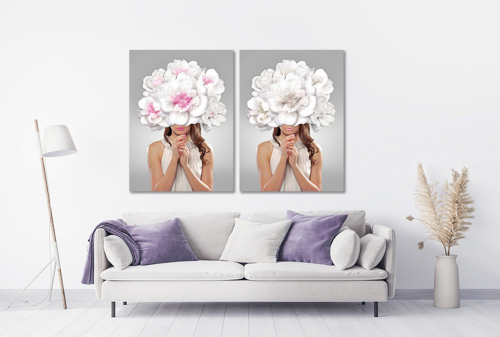 Модульная картина в гостиную / спальню   Дівчина в ніжних  квітах  TLV-2_061 Київ - фото 2