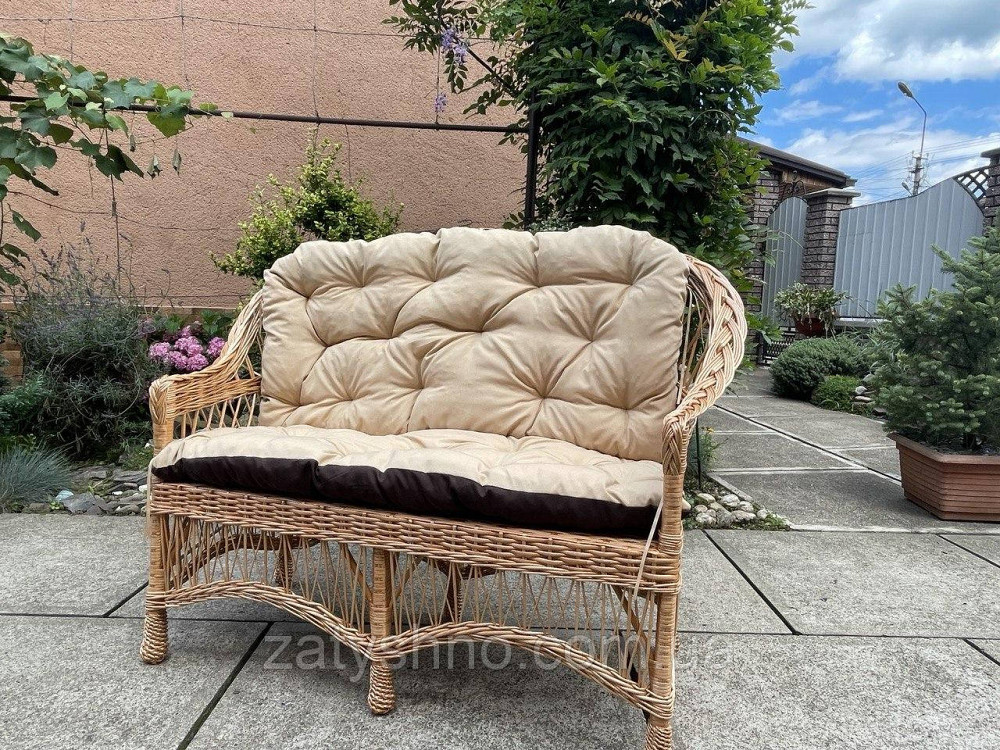 Диван плетений з лози з накидкою на 2 сторони Київ - фото 8