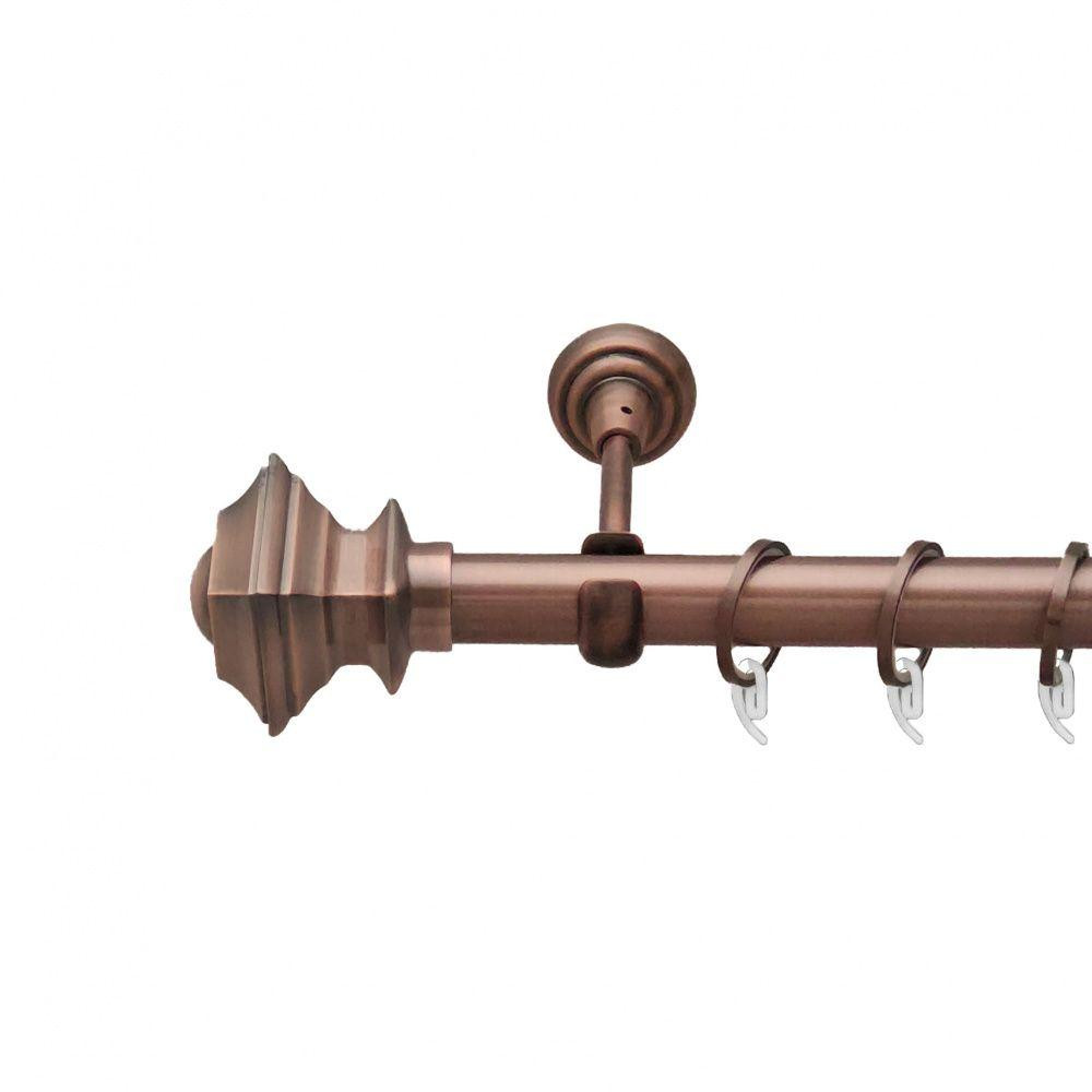 Карниз Orvit Борджеза металевий однорядний відкритий гладка труба кільце фасонне металеве  Мідь 25 мм 140 см Львов - изображение 1