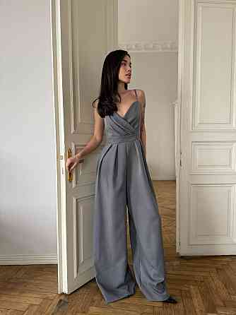 Стильний жіночий елегантний комбінезон костюмка преміум'якості Графіт, 44 Одеса