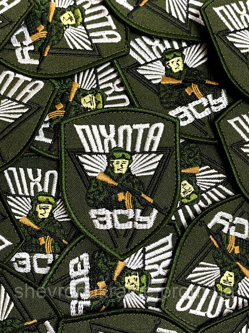 Шеврон Піхота ЗСУ (Форма щит. На липучці) Розмір 8.5x7см Київ - фото 2