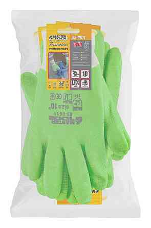 MASTERTOOL Рукавички трикотажні безшовні MASTERTOOL повне ребристе латексне покриття 10" підвіс Коломия