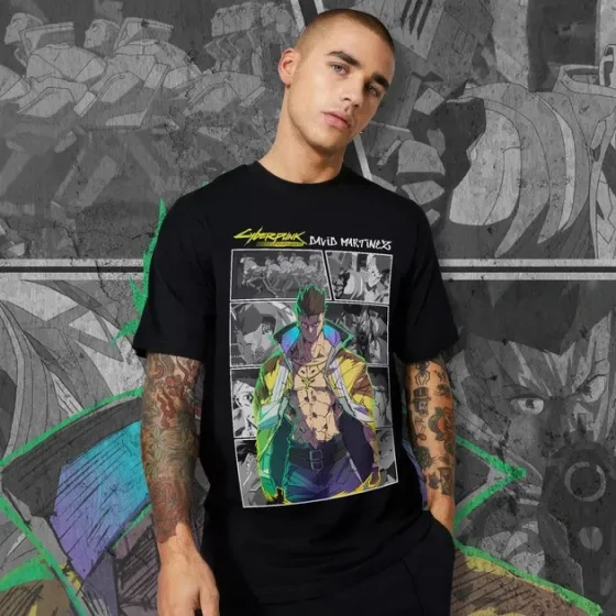 Футболка чоловіча з  принтом Cyber Punk David Martinez 2 Розмір 48 Anime1057 Дніпро