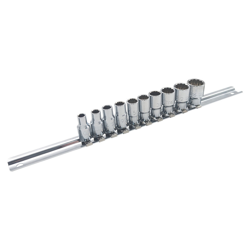 Набір головок торцевих на планці 12-гр. 1/4" дюймових 10ед. TOPTUL GAAQ0810D-12 Одеса - фото 1