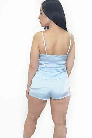 Піжама жіноча шовкова із шортами Блакитний XL Харків