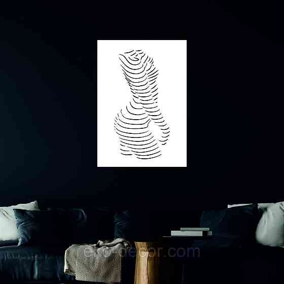 Декоративное настенное Панно «Силуэт женщины», Декор на стену 90*63 см, Белый Киев