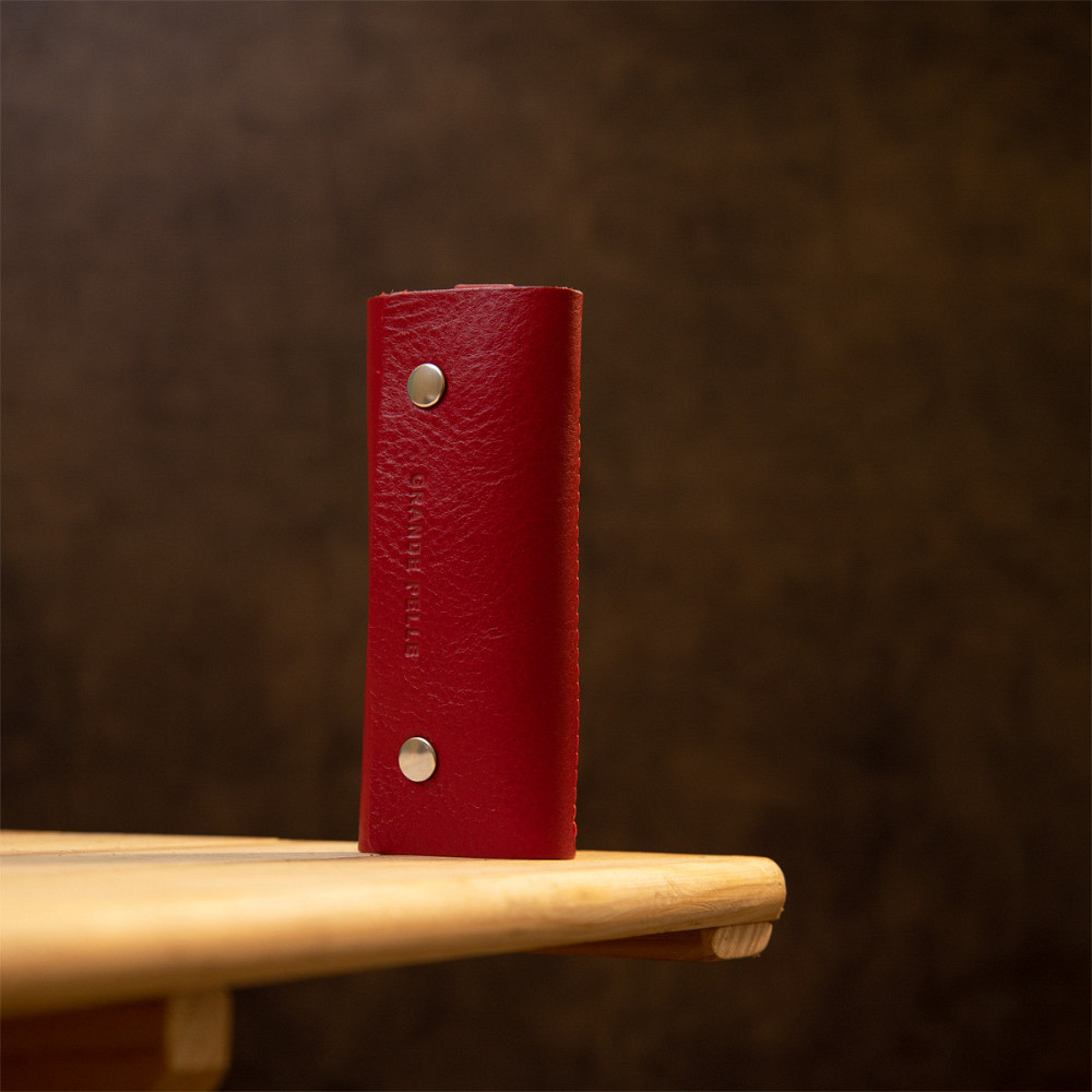 Яркая кожаная ключница Красный (GRANDE PELLE) Киев - изображение 2