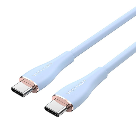 Кабель USB-C 1.5м, синий, силиконовый Киев