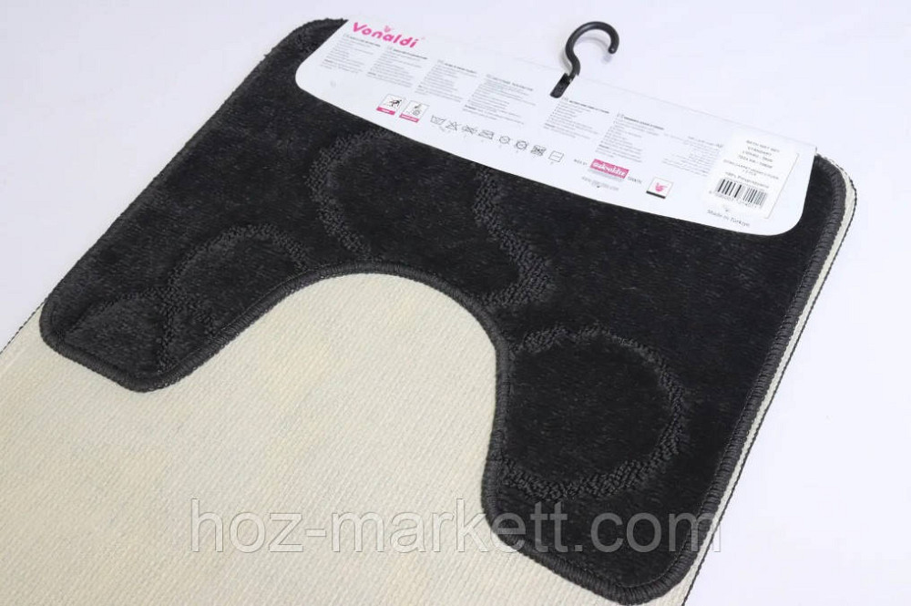 Коврик для ванной и туалета черный производство Турция 80 х 50 см и 50 х 40 см Харьков - изображение 4