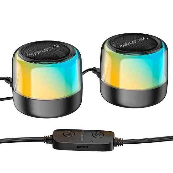Портативная акустика BOROFONE BP12 Colorful Bluetooth wired 2-in-1 computer speaker цвет черный 6974443387179 Одесса