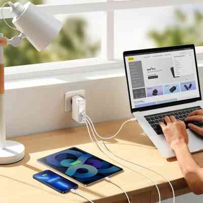 Зарядное устройство Baseus GaN5 Pro Fast Charger 2C+U 140W + Cable 1.0m Type-C 240W white (CCGP100202) Винница