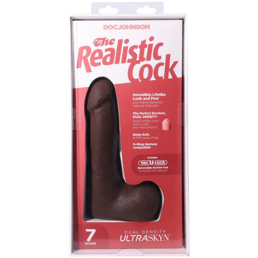 Фалоімітатор Doc Johnson The Realistic Cock ULTRASKYN - 7 Inch with Balls Chocolate Sex Aura Київ - фото 10