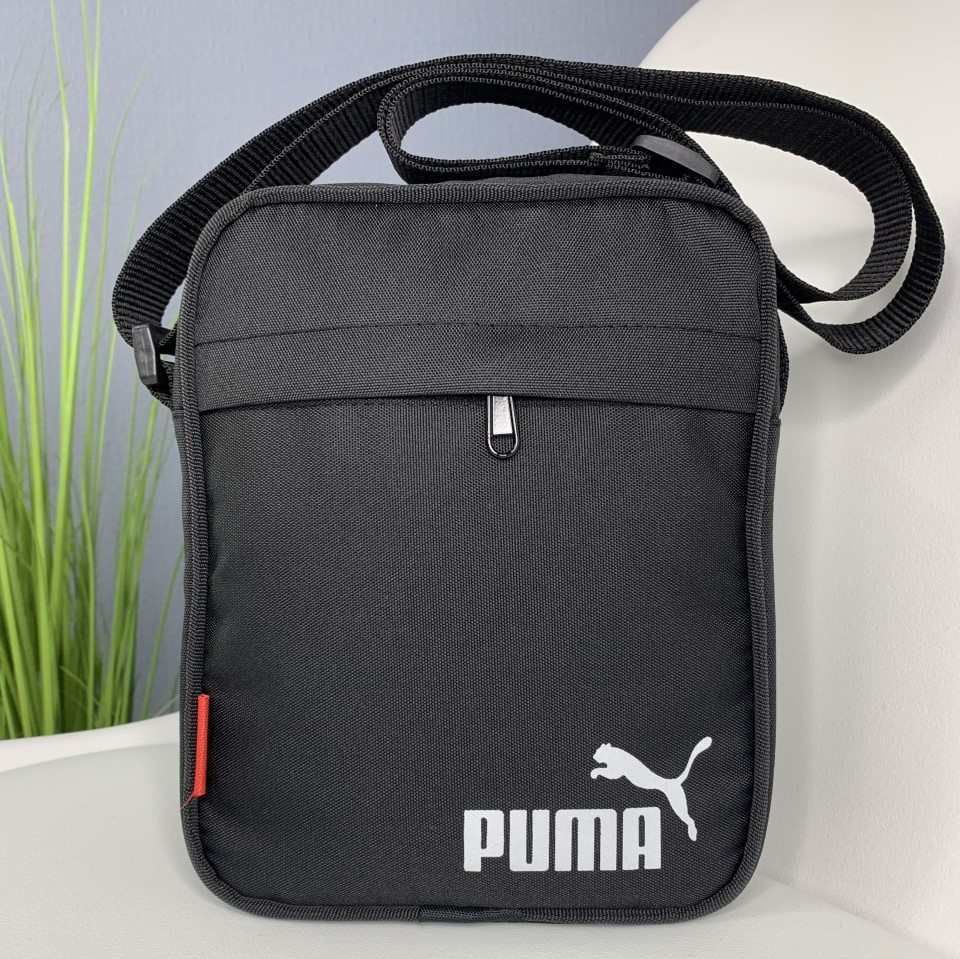 Сумка мужская тканевая на плечо Puma, барсетка для парня на 3 отделения, чернаяMasterSem Киев - изображение 1