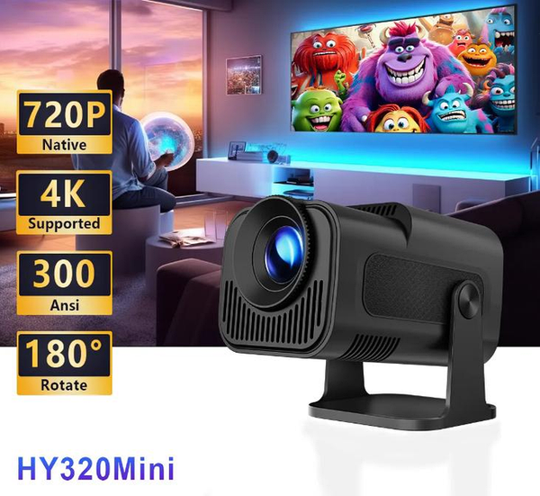 Проектор HY320 Mini | Wi-Fi, Android, Full HD, 4K підтримка | Компактний  проектор для дому, ігор, фільмів Киев - изображение 2