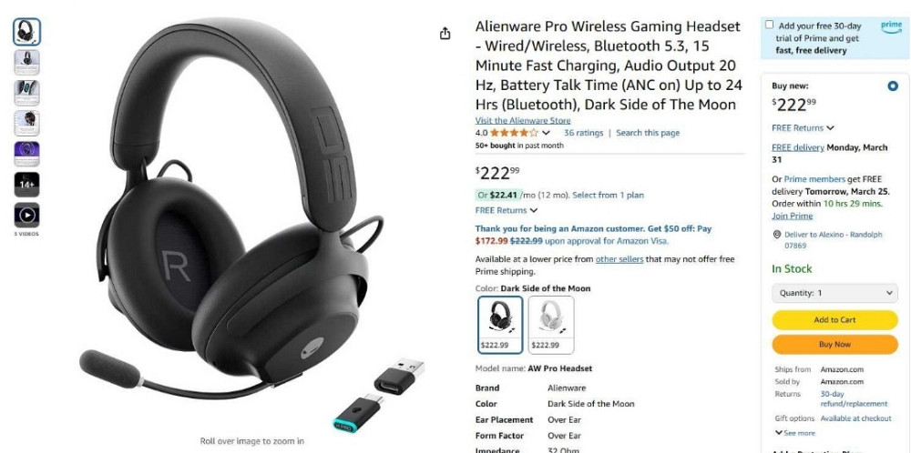 Навушники DELL Alienware PRO рівень, топова модель,дешвле магазину. Харків - фото 2