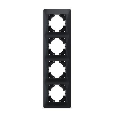 Рамка Videx BINERA чорний графіт 4 поста (VF-BNFR4V-BG) Вінниця - фото 1