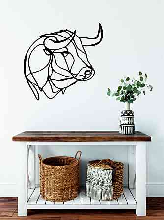 Настенный декор Панно «Бык» Декор на стену 90*90 см, Черный Киев