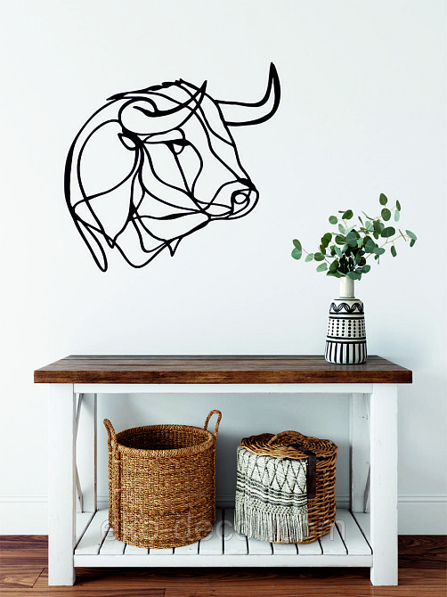 Настенный декор Панно «Бык» Декор на стену 90*90 см, Черный Киев - изображение 6