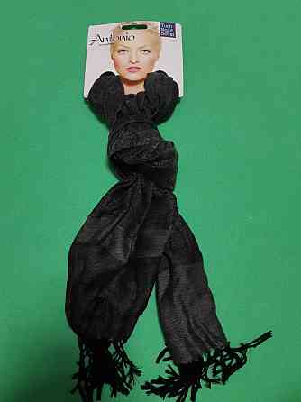 Шарф серый женский темный - размер шарфа приблизительно 160*60см, 100% полиэстер Киев