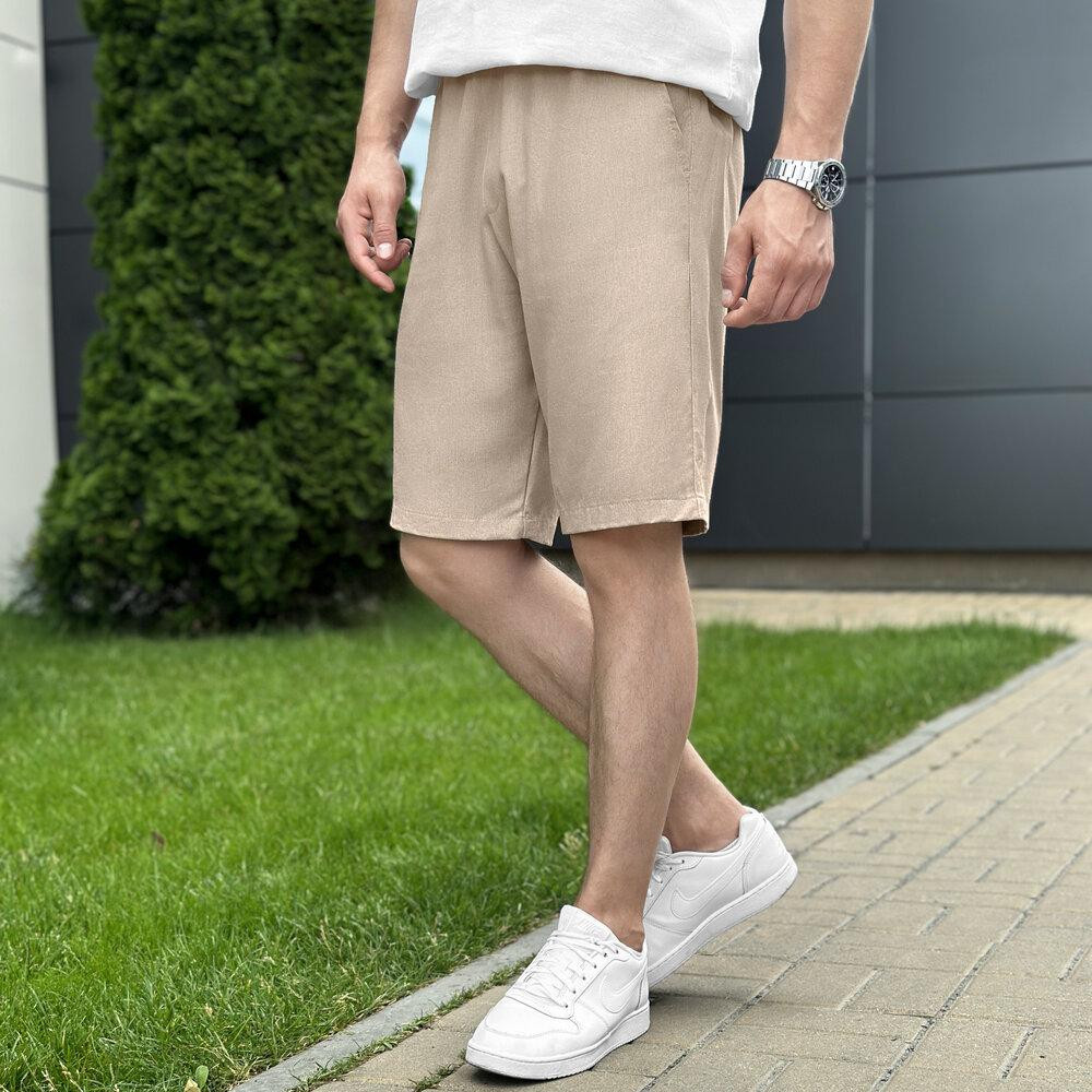 Шорти чоловічі льняні з кишенями бежеві Pobedov Marsel Київ - фото 6