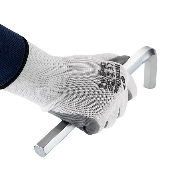 Рукавичка трикотажна з сірим нітриловим покриттям долоні, синтетична, червона,10