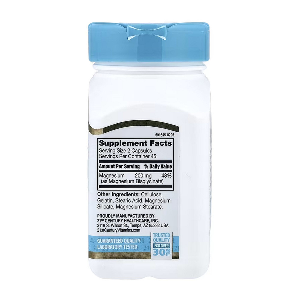 Бісгліцинат магнію 21st Century Magnesium Glycinate 90 капс Київ - фото 2