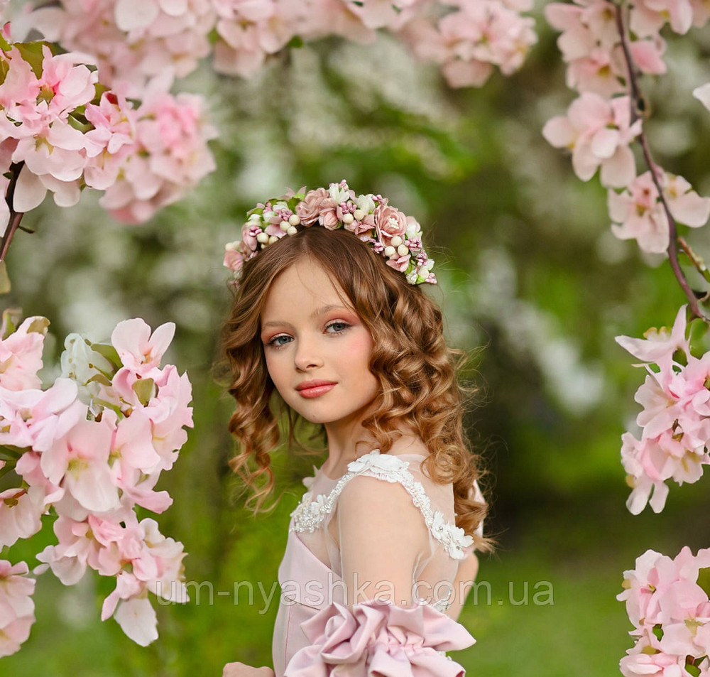 Ободок обруч з квітами 