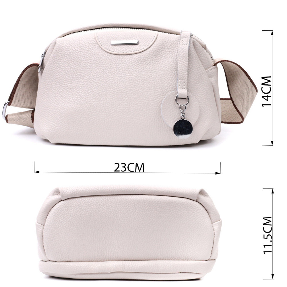 Элегантная сумка на два отделения из натуральной кожи Vintage 22593 Белый Киев - изображение 3