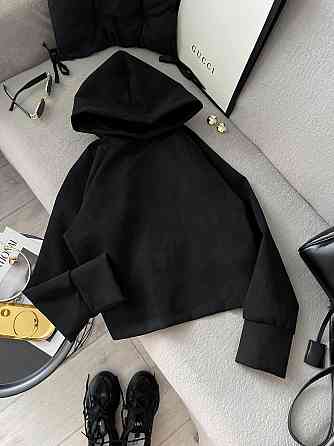 Жіноча стильна оверсайз кофта з ланцюжком щільний замш на ​​дайвінгу Одеса