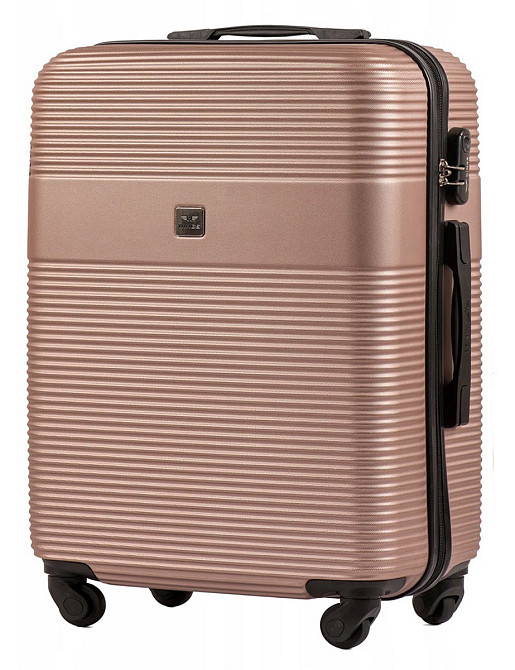 Валіза пластикова WINGS 5398 мала 55 см золотисто-рожева Київ - фото 1