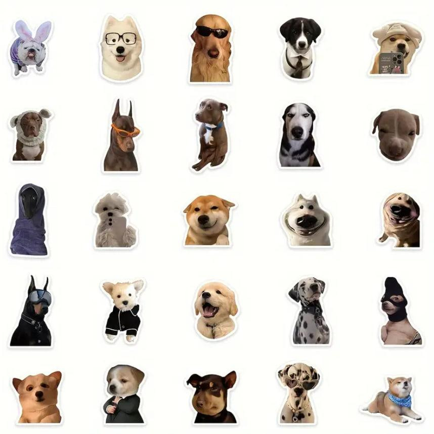Наклейки Стикеры с мемами собаками. Водонепроницаемые виниловые эстетические наклейки, набор 50 штук Киев - изображение 4
