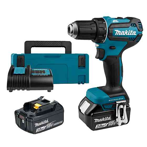 Дрель-шуруповерт аккумуляторная Makita DDF485SFJ 18 В, 50 Нм, 2×3 А·ч, Makpac Киев
