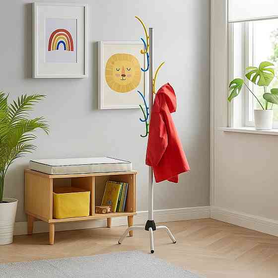 Вешалка стойка для верхней одежды вешалка напольная металлическая на ножках размер 174х40х40 см цвет белый Каменец-Подольский