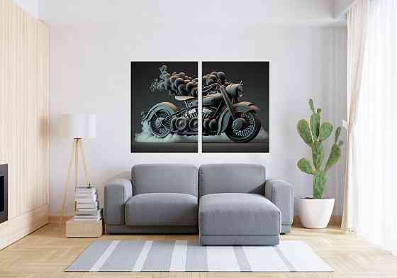 Модульна картина у вітальню/ спальню  Мотоцикл   TLV-2_137 Київ